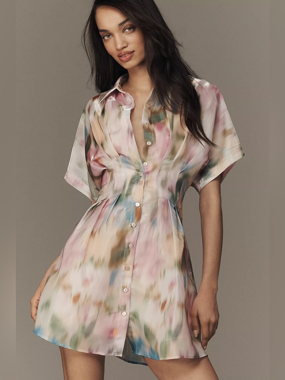 NWT Anthropologie The Tobie Organza Mini Shirt Dress Exquise Cottagecore Whimsy